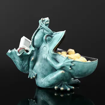 

Big Mouth Storage Figurine Key Bowl Resin Candy Dish Home Decoration Dinosaur Lantern Fish Frog HYD88