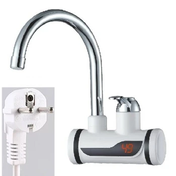 Water Heater Shower 220V Kitchen Faucet EU Plug Electric Water Heater 3000W Digital Display For Country House Cottage 1