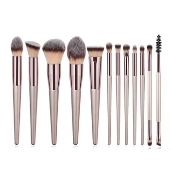 

12Pcs Professional Makeup Brushes Set Wood Handle Eyes Eyeshadow Highlighter Brush Blending Powder Make Up Brushes