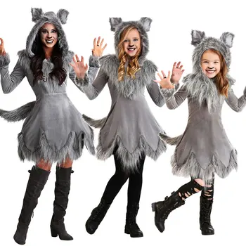 

Halloween children's day fairy tale children infant female models COS wolf stage performance costumes