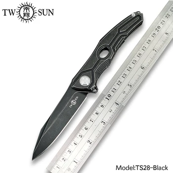 

TWOSUN KNIVES d2 blade folding Pocket Knife tactical knife camping knife outdoor knife hunting tool EDC Titanium Fast Open TS28