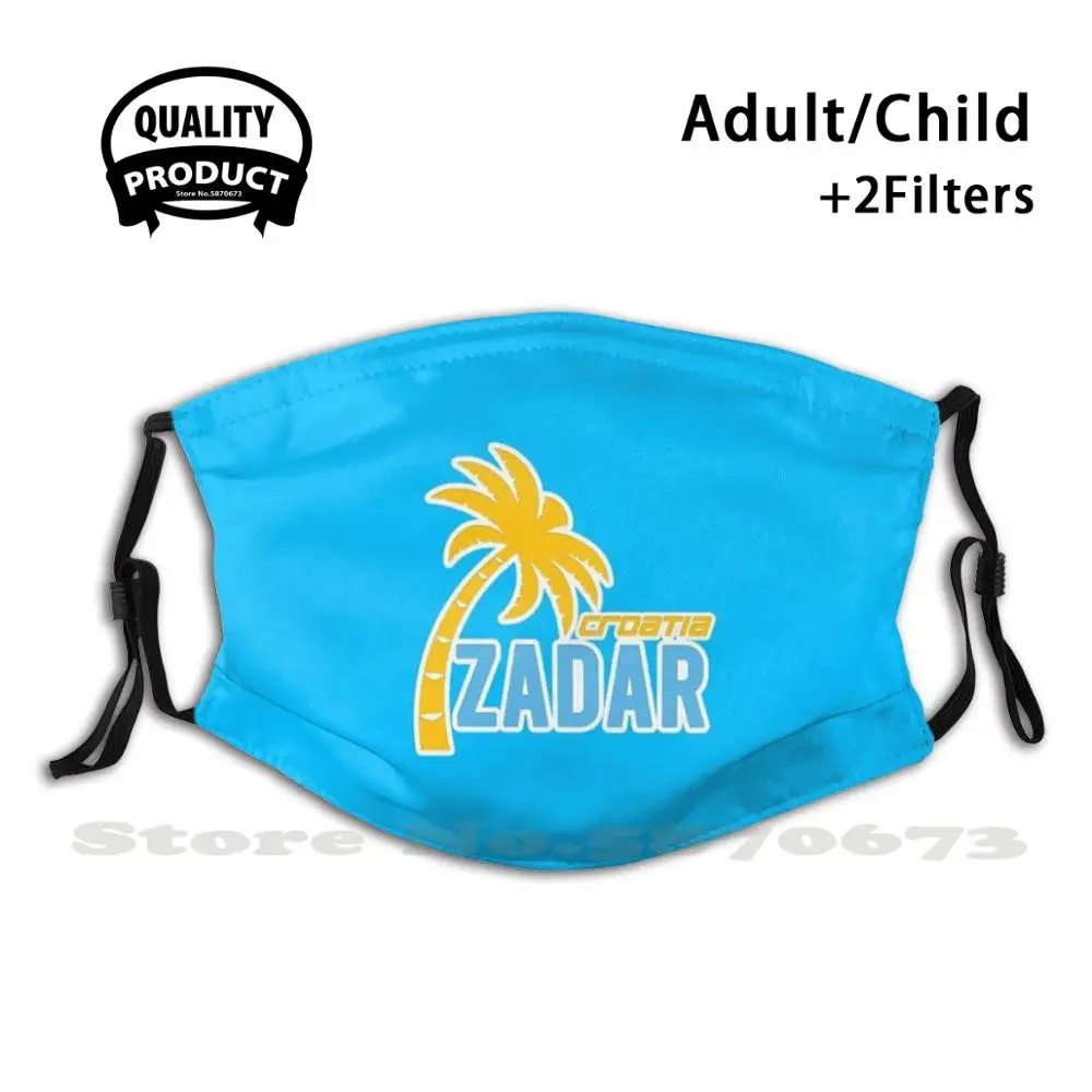 

Zadar Croatia Funny Cool Cloth Mask Croatia Zadar Desert Sun Vacation To Celebrate Country Cool 2D Text Sunny Croatia Zadar