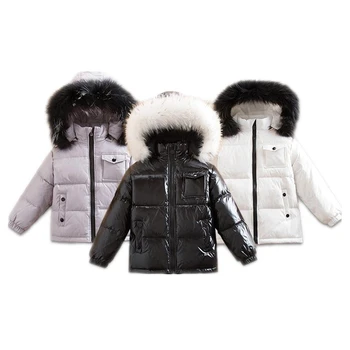 

Kids Winter Duck Down Coat for Girls Boys Brand Toddler OUterwear Thick Fur Parka Baby Snow Wear Thick Jackets