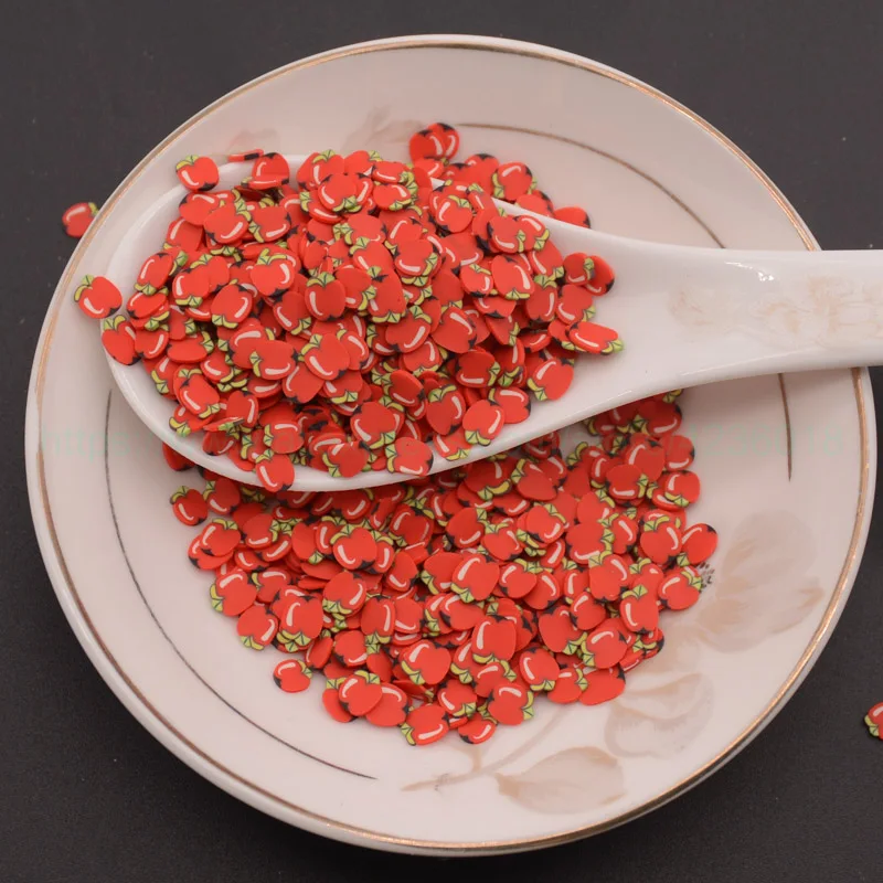 

65g Fruit Red Apple shape Polymer Clay Sprinkle for Phone Decoration,Scrapbook Shaker Card DIY