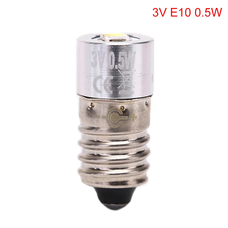 3V E10 P13.5S BA9 0,5 Вт Светодиодный светильник-вспышка для фокусировки, сменный светильник для лампы, светильник для работы DC3V 4,5 v 6V 7,5 v 9v 12v Холодный свет - Испускаемый цвет: 3V