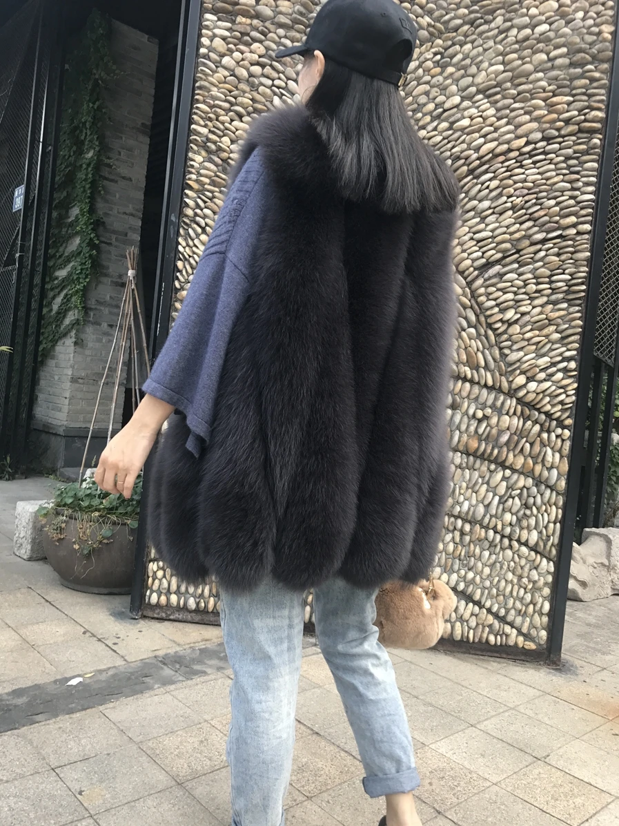 

2019 new real natural fur fox vest ladies long slim slimming dripping fox vest
