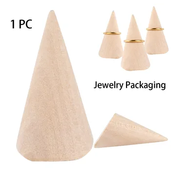 

New creative lacquered wood ring jewellery wooden frame bracket ring seat ring display frame cone