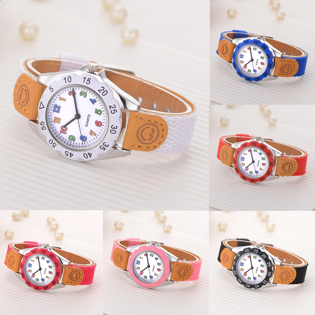 Relojes модные детские наручные часы с арабскими цифрами и нейлоновым ремешком, аналоговые кварцевые часы reloj, детские часы с круглым циферблатом в подарок Sc
