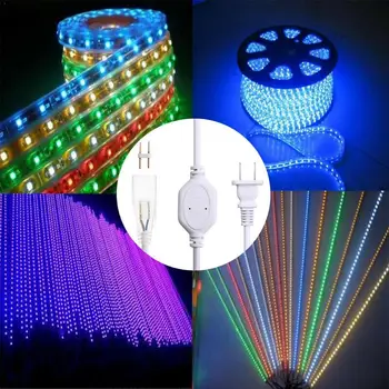 

1 Power Plug 42.5CM EU/US Plug LED Strip Accessory Power Plug Supply 220V Light Lighting Strip SMD Special 3014 5050 LED Pl I6A8
