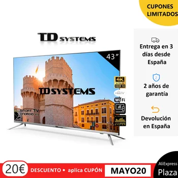 

Televisions Smart TV 43 Inch TD Systems K43DLJ10US. UHD 4K HDR, DVB-T2/C/S2, HbbTV [Free from Spain 2 year warranty]