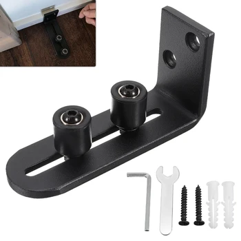 

1PC Adjustable Sliding Barn Door Bolt Bottom Floor Guide Wheels Roller Stay Guide with Wall Screws Ball Bearing Hardware Kit