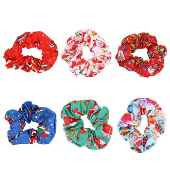 

6Pcs Christmas Exquisite Hair Ropes Hair Ties Holiday Girls Party Festival Headdress Hair Rings Hair Accessories