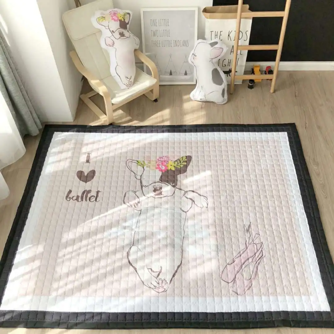 Детский игровой коврик, хлопковый игровой коврик для ребенка, 145*195 см, нескользящий, 1,5 см, толстые коврики, детский игровой коврик, моющийся, детский большой коврик для спортзала