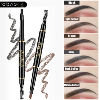 

COSCELIA 6 Colors Double-Sided Eyebrow Pencil For Makeup Lasting Pen For Eyebrow Cosmetics Easy to Draw Tool Pencil