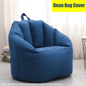 

Easy Clean With Handle Home Decor Cloth Large Bean Bag Cover Lazy Lounger No Filler Playroom Zipper Closure Living Room Bedroom