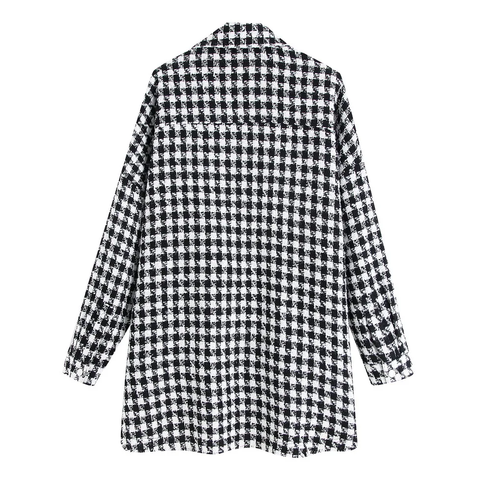 Greatest  2019 za womens fashion CHECK TWEED JACKET plaid thick winter outwear oversized jackets for girls xs