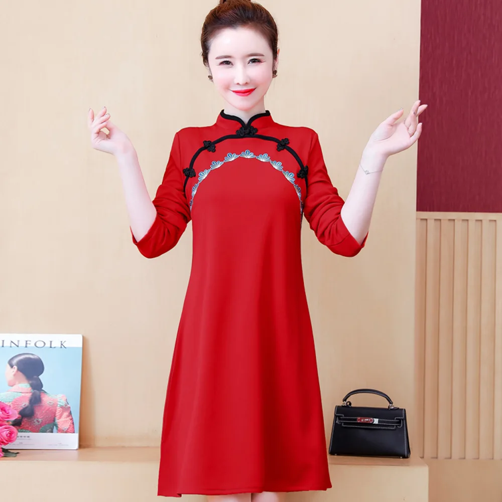 Китайское традиционное платье с длинным рукавом, Qipao, вечернее свадебное платье размера плюс, современный Cheongsam для женщин, молодых, улучшенное Qi Pao