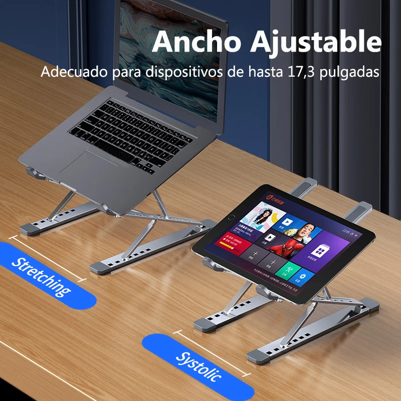 Soporte portátil ajustable de aluminio portátil para tableta portátil de  10 - 17