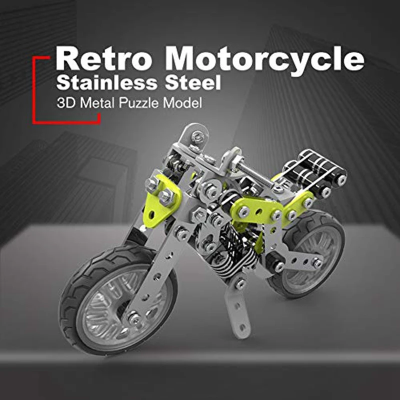 

DIY Motorcycle Building Blocks Set Stainless Steel Street Motorcycle Model Gift Kids Toy 188Pcs