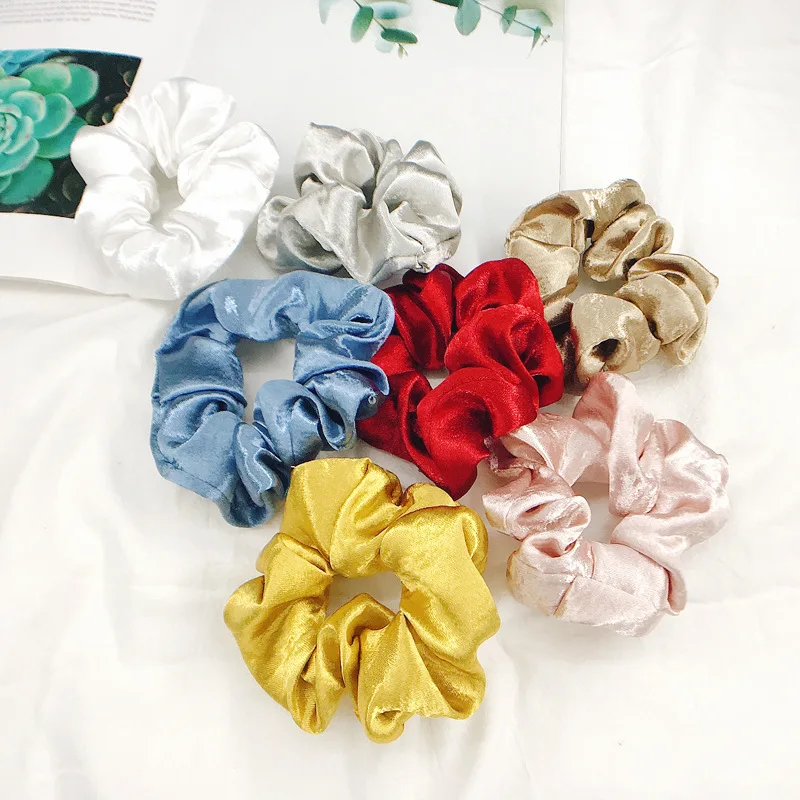 10cm Silk Srunchies Large Intestine Hair Circle Rubbers Bands for Women Flower Fabrics Hair Bands Headwear Hairdress Accessories