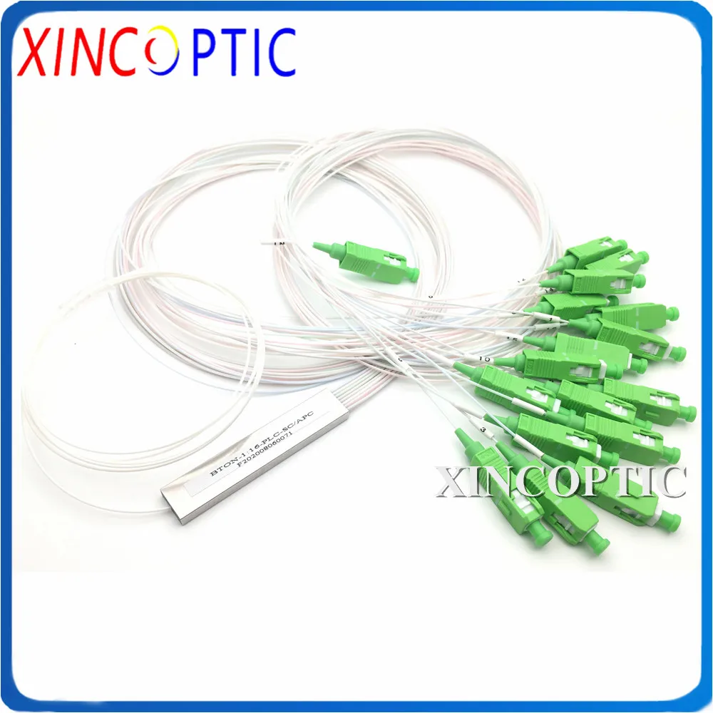 

10pcs/lot 1X16 16Way 0.9mm 1M Mini Steel Tube Fiber Optic FTTH PLC Splitter Coupler with ST/FC/LC/SC APC UPC Connector