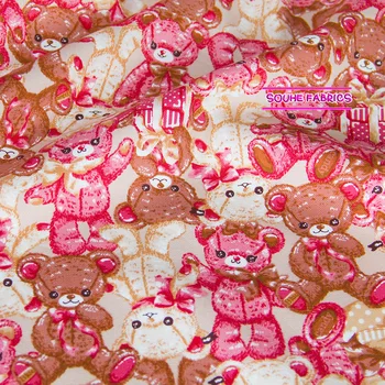 

Half-Meter Japanese Oxford Cotton Fabric Patchwork Quilting Fabric Bear