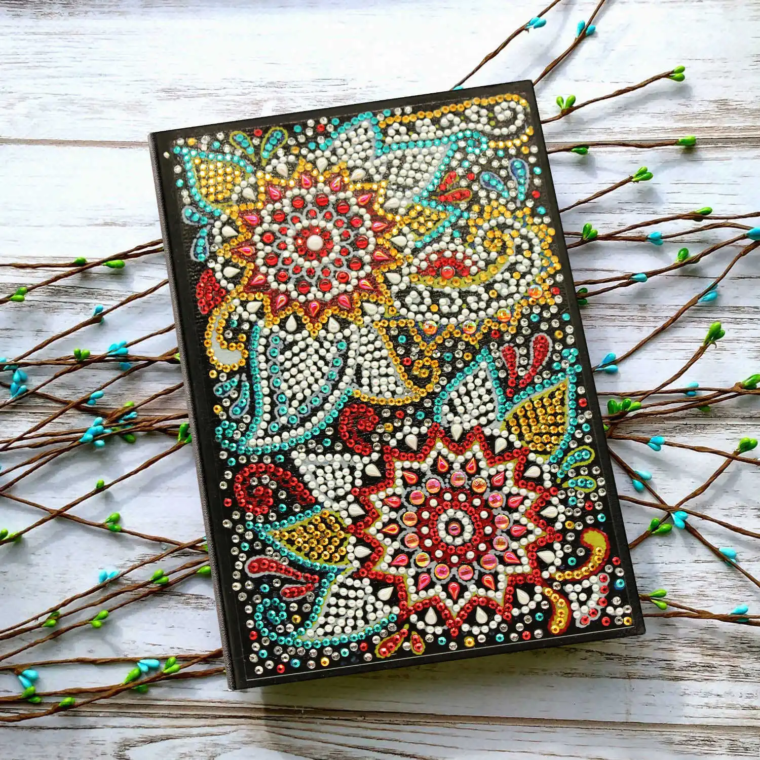 AZQSD Diamond Painting Mosaic Notebook Special Shaped Flower Mandala Patterns A5 Diary Book Embroidery Gift DIY 