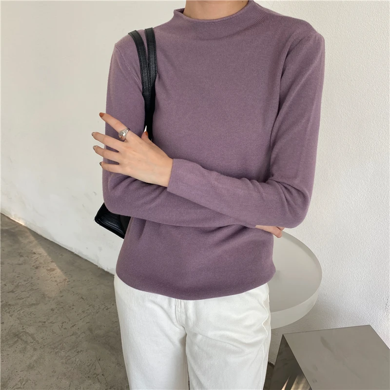 

Casual Basic Autumn Winter Sweater Women Long Sleeve Oneck Knit Pullovers Korean Style Solid Female Jumper Top Ka1199