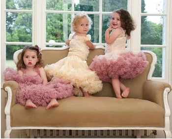 

New tutu Girls Dress O-Neck Knee-Length Sleeveless Lace Dress Cute Princess Dress For Party And Wedding Girl cloth