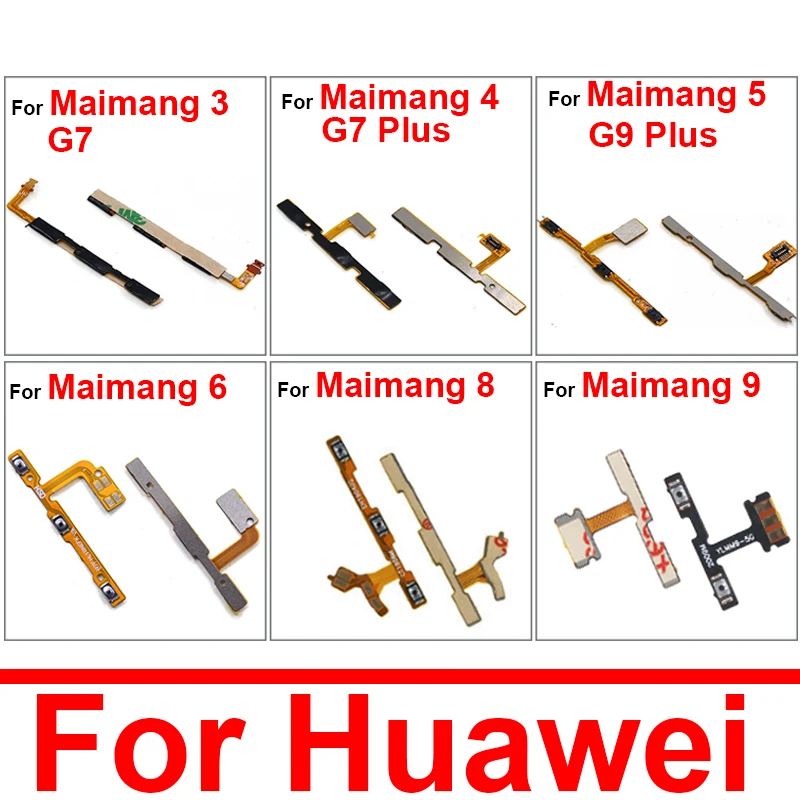 Power Volume Side Buttons Flex Cable For Hauwei Maimang 3 4 5 6 7 8 9 G7 G7Plus G9Plus Audio Control Key Ribbon Repair Part | Мобильные