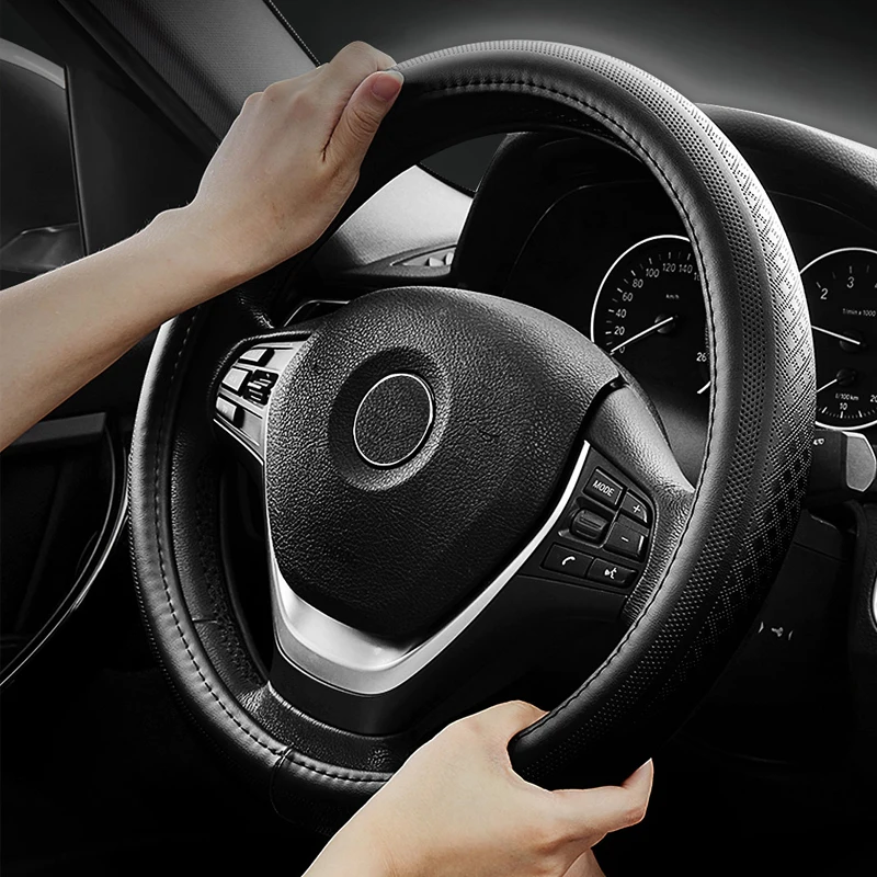 xiaomi Car leather steering wheel cover First layer leather Sweat-absorbent breathable anti-slid Fine hand stitching top quality