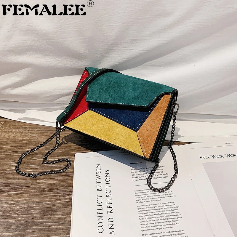 

Luxury Frost Handbags Scrub Female Bags Designer Contrast Color Purses For Women Sac Irregular Chain Shoulder Messenger Bags