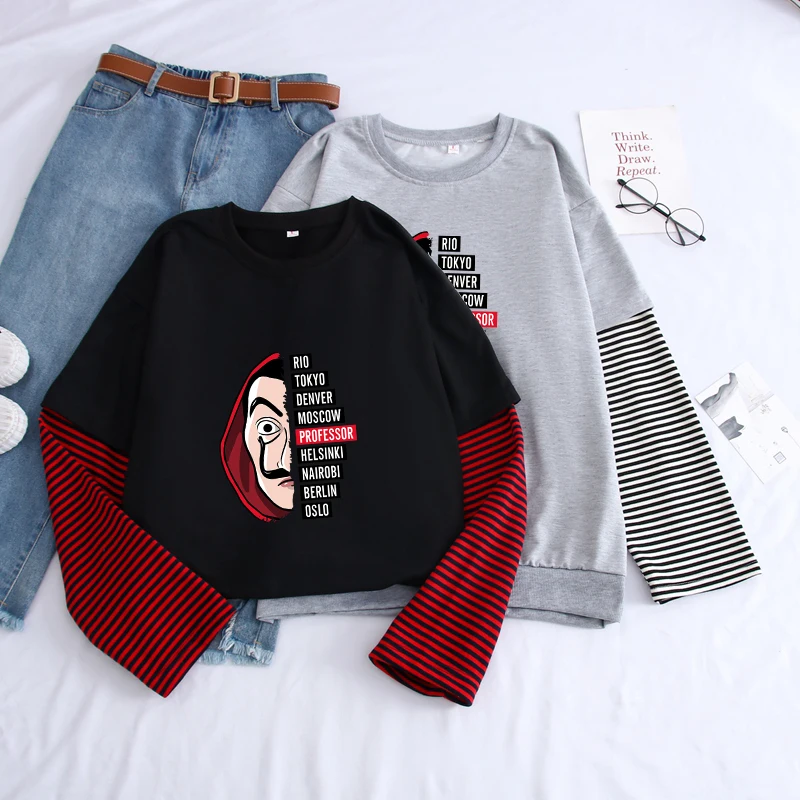 Streetwear Sweatshirt Autumn Hip-Hop Money Heist The House of Paper Dali Hoodies Men Tracksuit Harajuku Splicing Color La Casa Streetwear Sweatshirt Autumn Hip-Hop Money Heist The House of Paper Dali Hoodies Men Tracksuit Harajuku Splicing Color La Casa