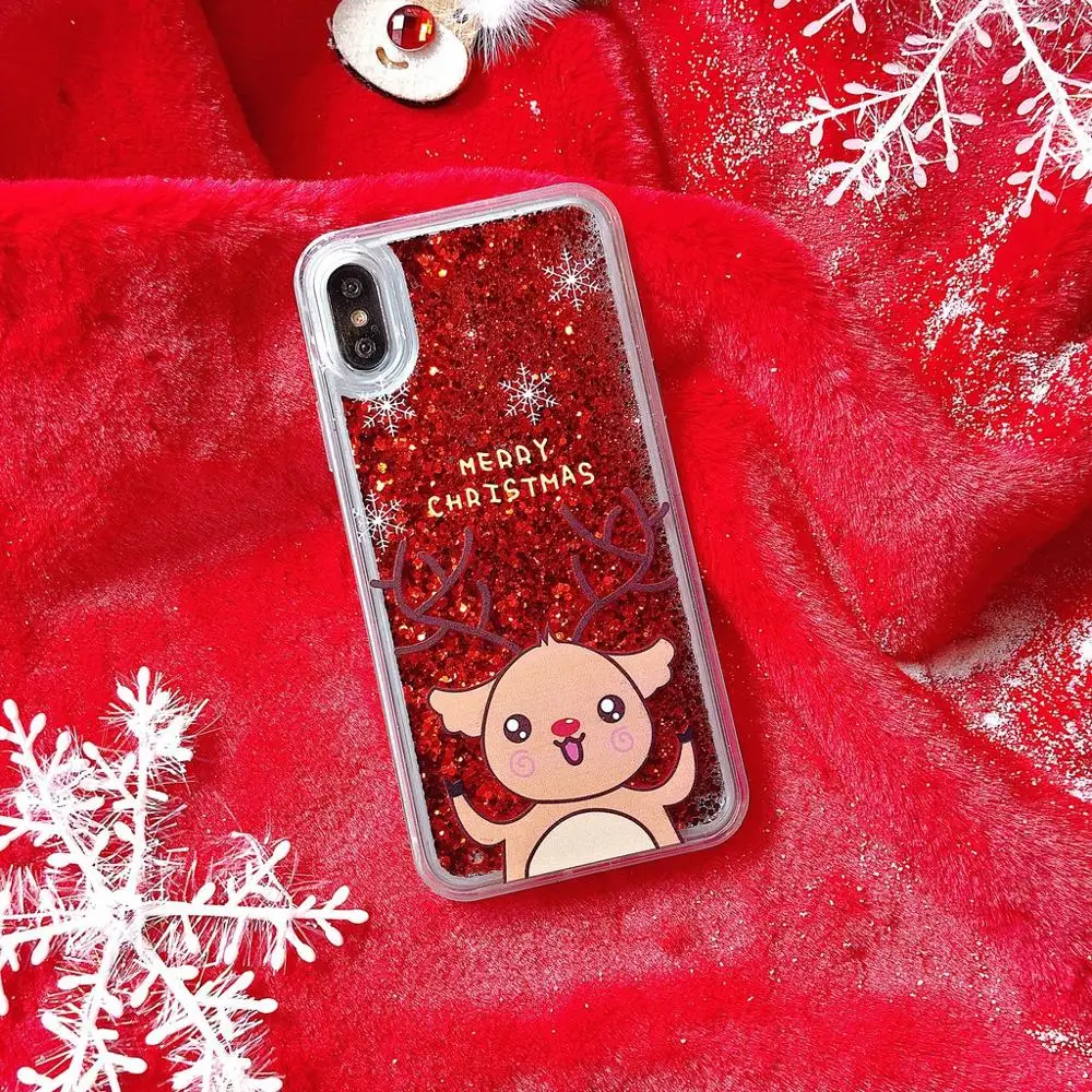 GKK жидкий зыбучий песок чехол для Apple IPhone 11 Pro Max Coque Рождественские узоры для IPhone 6 6S 7 8 Plus X XS XR Max чехол Fundas