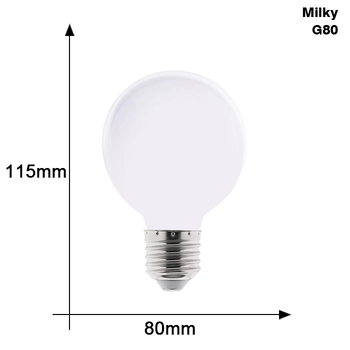 Светодиодный светильник E27 5 Вт AC 220 В молочно-ампульная лампада G80 G95 G125 светодиодный светильник Холодный белый/теплый белый подвесной светильник, люстра - Испускаемый цвет: G80