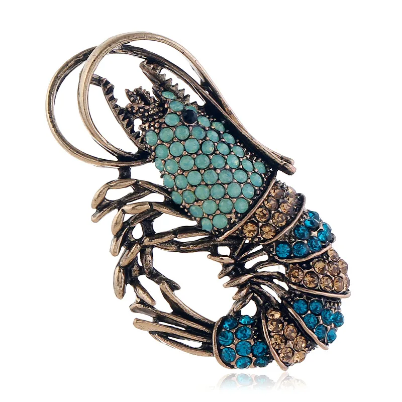 Шикарные стразы броши &quotЛобстер&quot для Дамская Мода Изысканное пальто корсаж