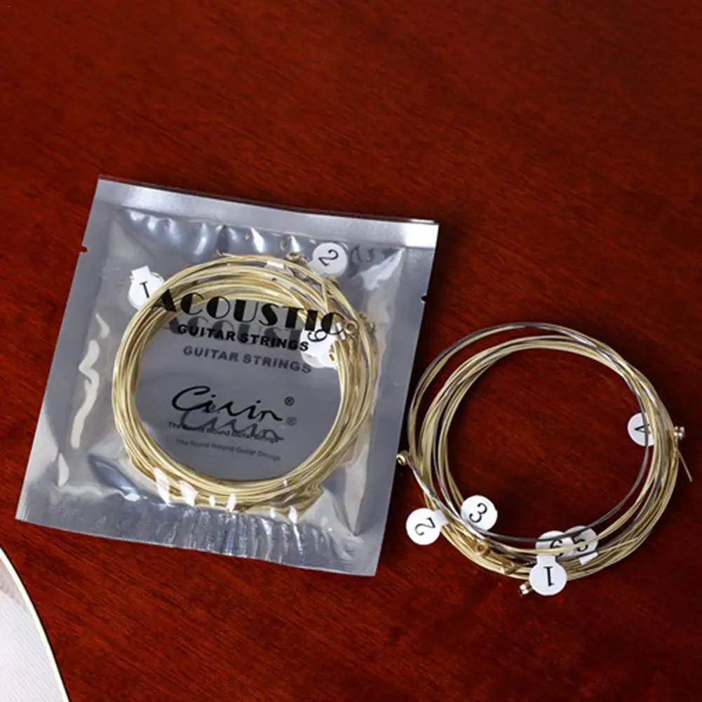 

6PCS/Set Universal Acoustic Guitar String Brass Hexagonal Steel Core Strings For Musical Instruments Guitar Accessories