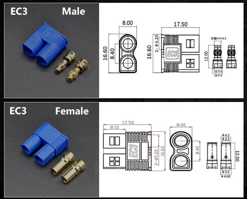XT60 XT90 EC2 EC3 EC5 EC8 t plug battery connector kit male and female banana plugs for RC parts 2/5/10pair