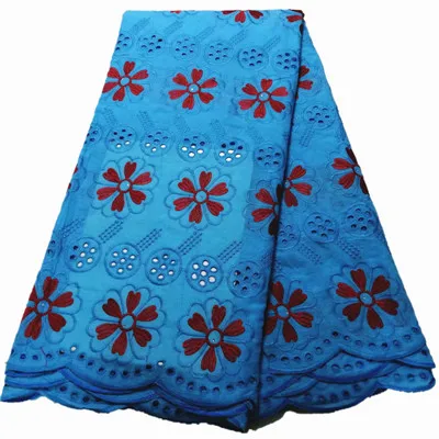 Африканская синяя кружевная ткань швейцарская вуаль кружево с отверстиями французская кружевная ткань вышивка швейцарская кружевная ткань для женщин платье хлопок - Цвет: PL1000726s4