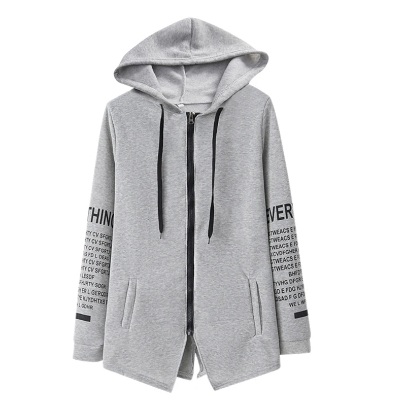 Women Hoodies Female Zipped Hoodies Coat Fashion Letter Print Plus Size Long Sleeve Hoodies Sweatshirts