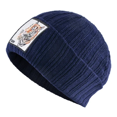 Blue3 TQMSMY вышивка шапки в виде тигра мужские зимние вязаные шапочки Skullies женские вязаные однотонные хип хоп шляпы для мальчиков и девочек теплая шапочка TBLH - Цвет: Blue3