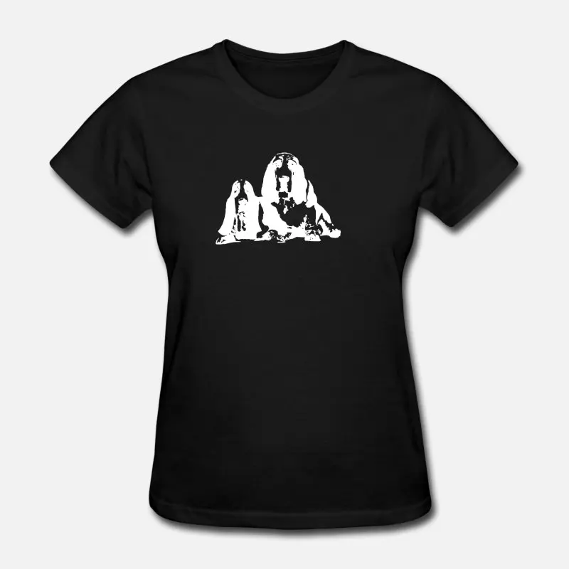 Women-Black Мужская футболка Basset Hound Pillow, Мужская футболка для девочек и мальчиков с круглым вырезом, Мужская футболка с натуральным S-5xl - Цвет: Women-Black