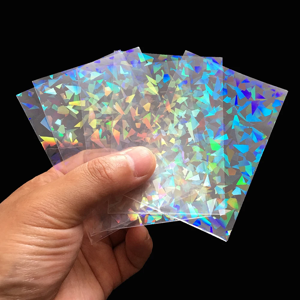200Pcs Aegis Guardian Broken Gemstone Glass Laser Card Sleeves Yugioh Protector Lamina Olografica Tcg Binder Film Tarocchi
