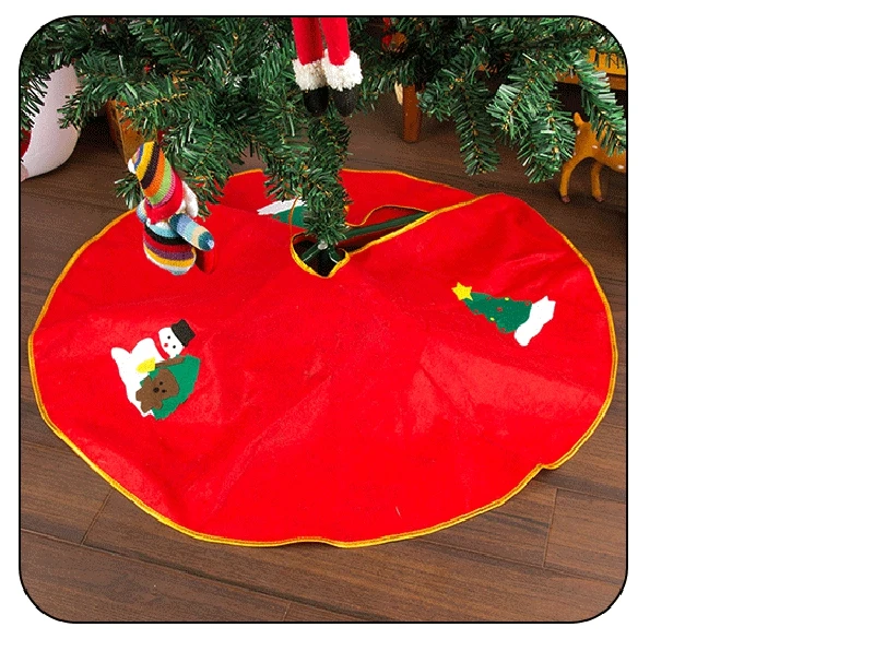 Рождественские декоративные фартуки 90 см красный/зеленый Рождественская елка юбка ковер Новогоднее украшение Рождественское украшение елка юбка украшения