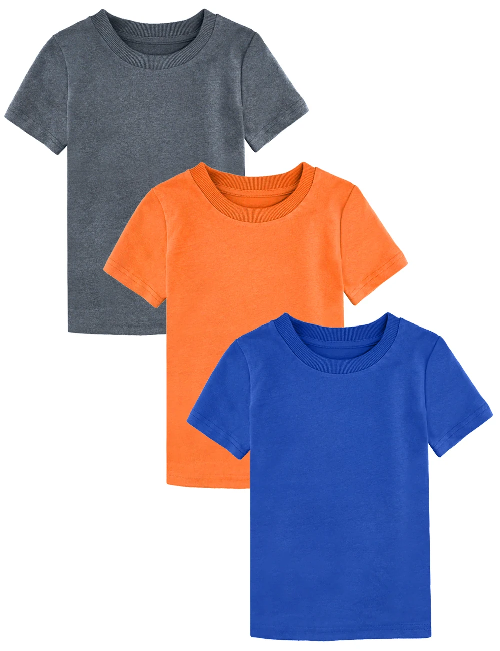 Плотные однотонные футболки для маленьких мальчиков и девочек детская футболка из хлопка для мальчиков плотные топы для маленьких девочек, однотонные футболки для подростков - Цвет: 3PCS-5