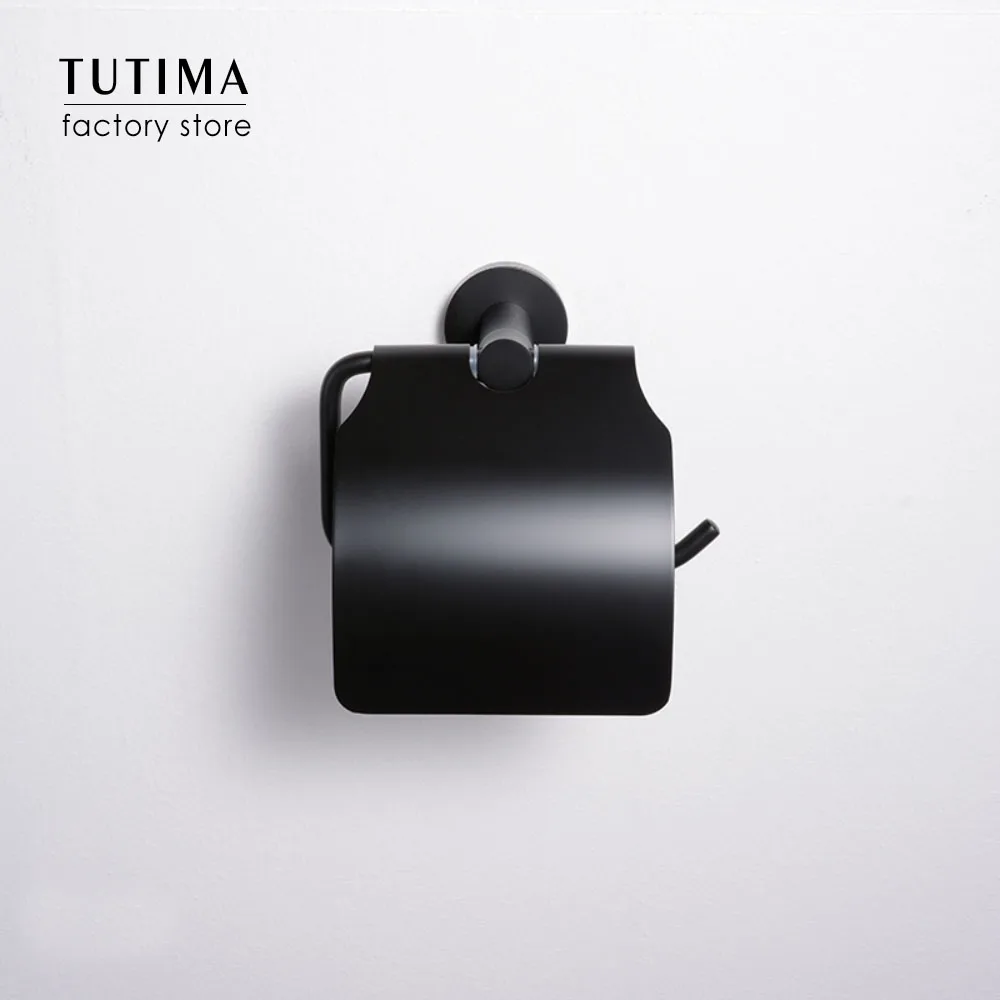 Tutima SUS 304 Stainless Steel Bathroom Hardware Set Black Matte Paper Holder Toothbrush Holder Towel Bar Bathroom Accessories
