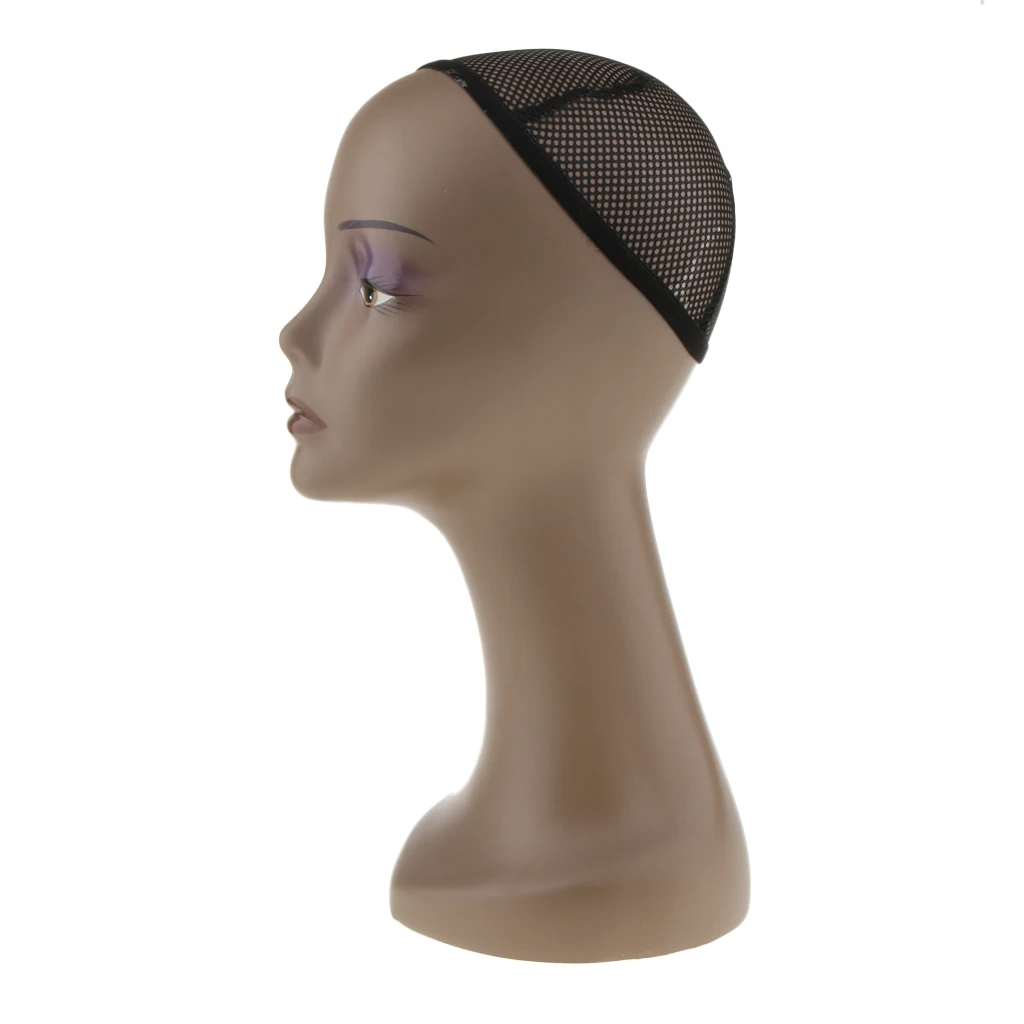 2x Hair Wigs Making Jewelry Display Head Female Mannequin Head Black Women Manikin Model W/ Cap