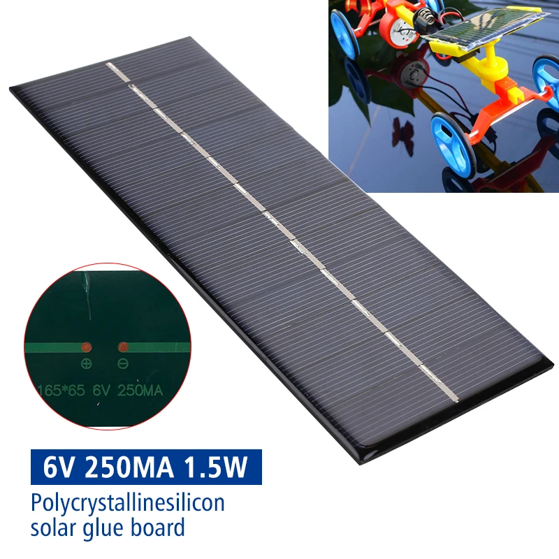 

Polysilicon 6V 1.5W Solar Cell Panel Garden Light Fast Charger DIY Toy Mini Outdoor 6V 1.5W Solar Charger Panel