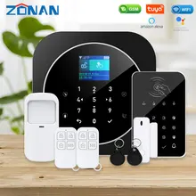 Zonan – système d'alarme de sécurité domestique sans fil, Tuya, wi fi, Gsm, anti cambriolage, clavier tactile, carte RFID, contrôle par application, Kits pour maison intelligente
