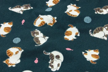 

Hydrangea Cat l100% cotton print fabric, handmade DIY garment dress girl children cloth 110*45cm